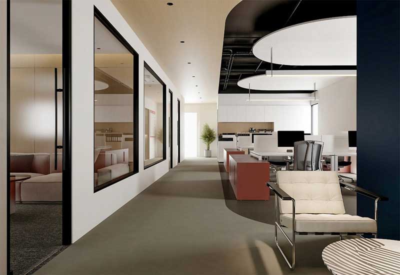 新郑办公室隔断施工报价金属踢脚线30-50元/延米应用