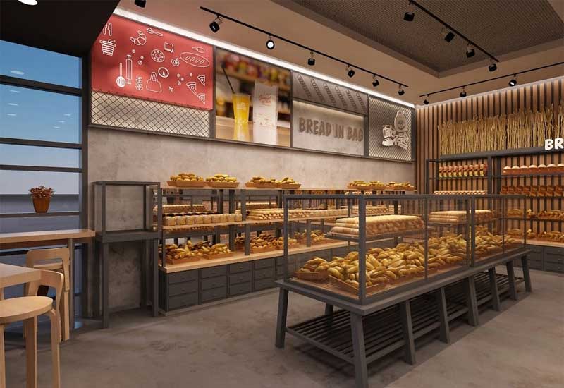 新郑面包店铺装修设计：面包制作工艺展示区的设计